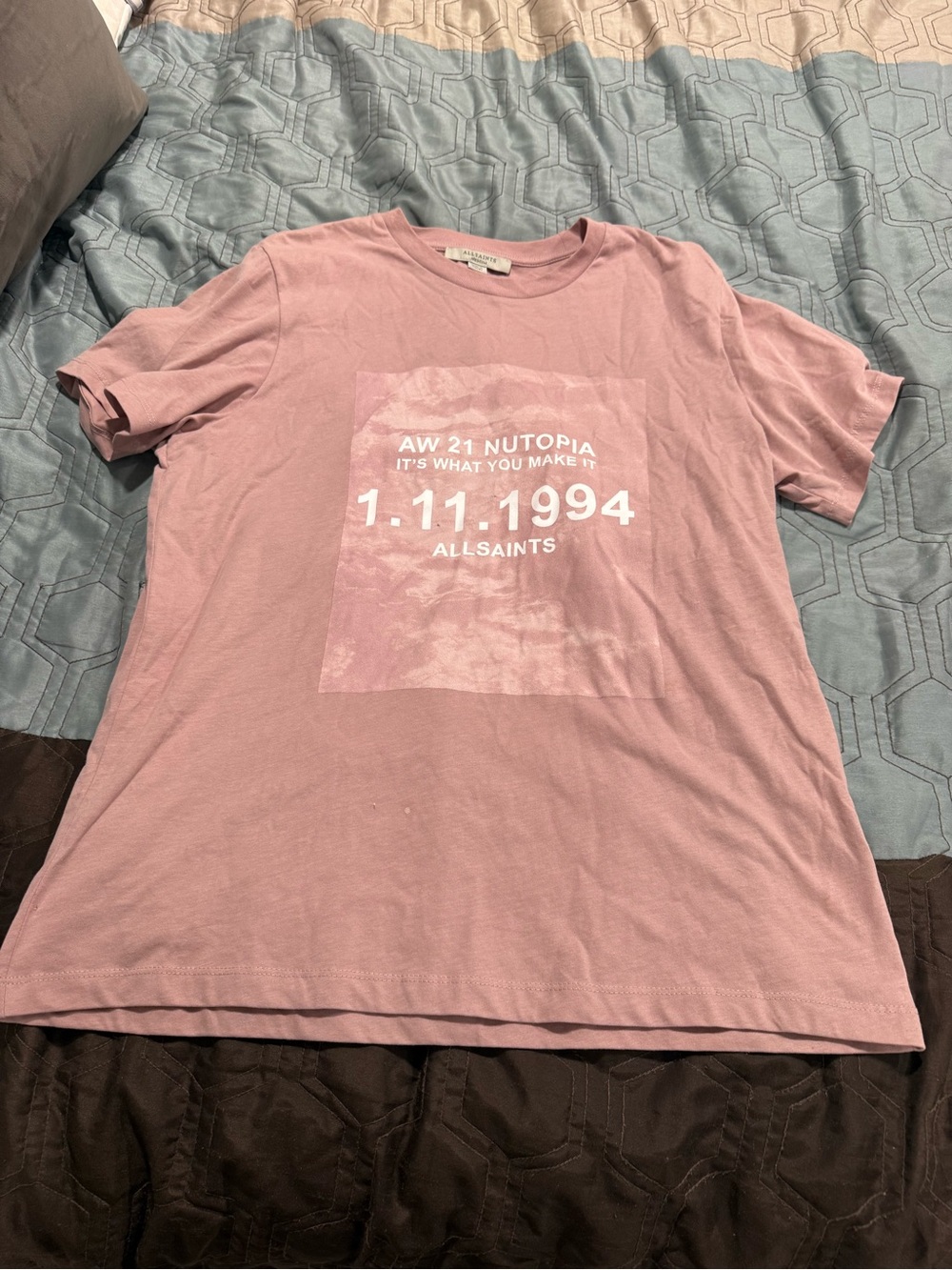 AllSaints Skye Graphic Cotton Boyfriend Tee Size M